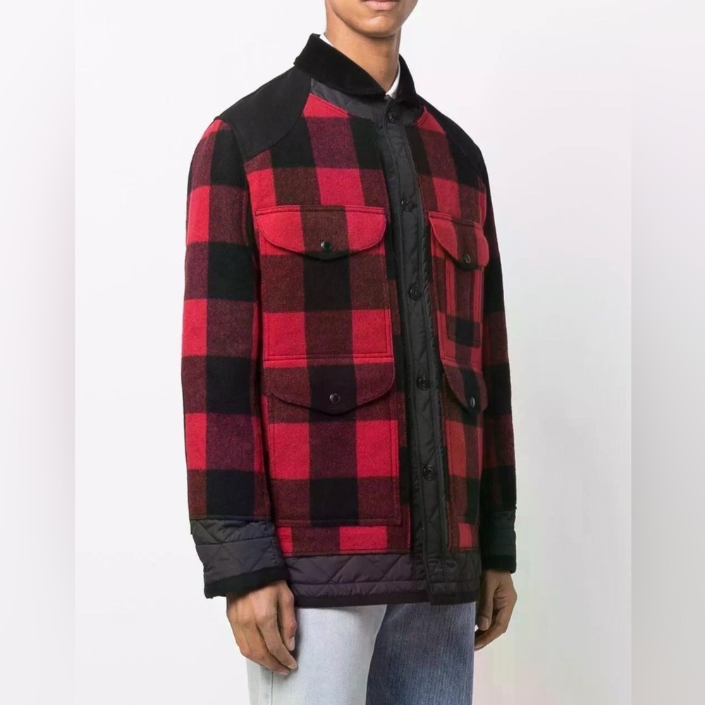 Junya Watanabe MAN Filson Men’s Mackinaw Wool Quilted Jack In Red and Black